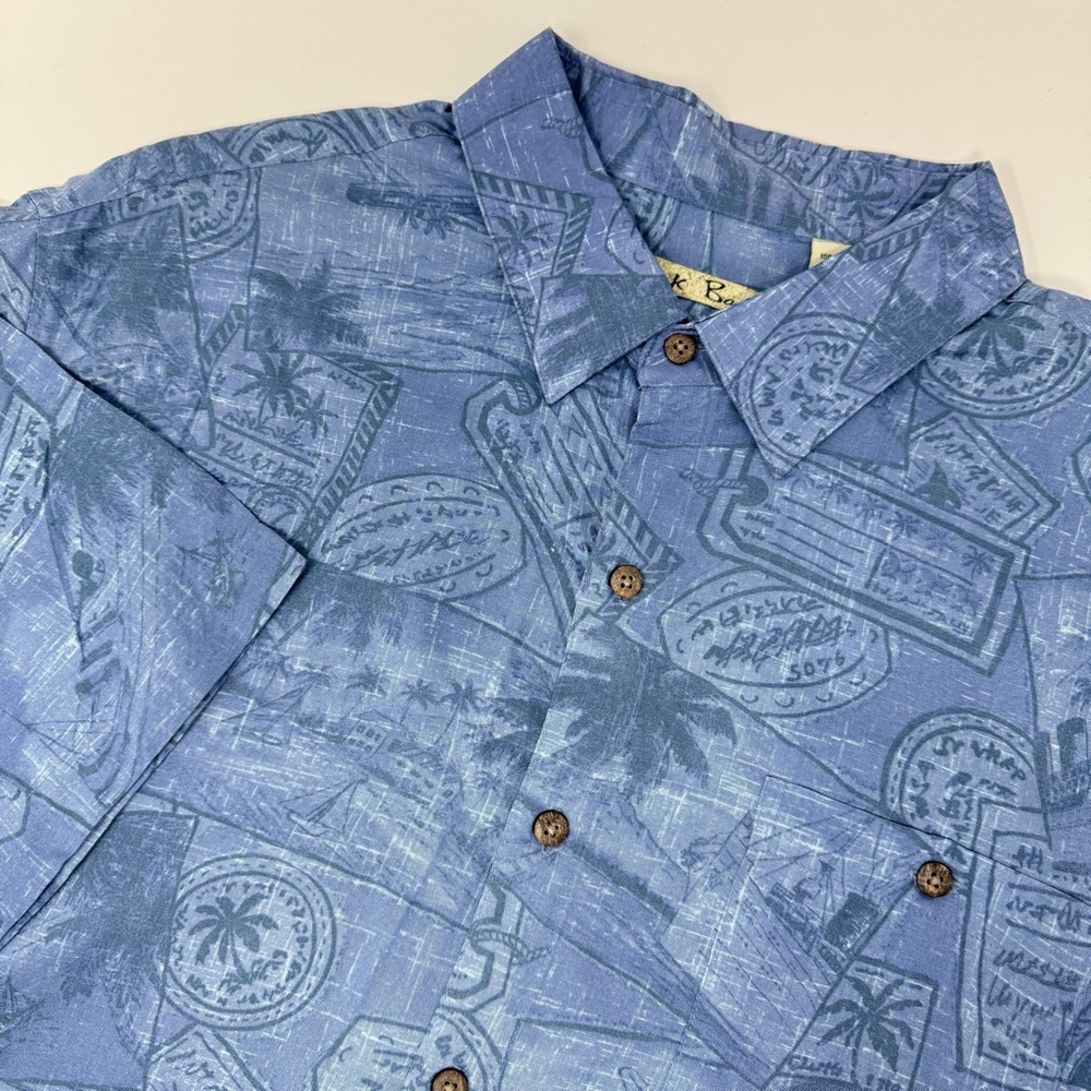 Batik Bay Men’s XL Blue Tropical Floral Hawaiian‎ SS Button Up Shirt